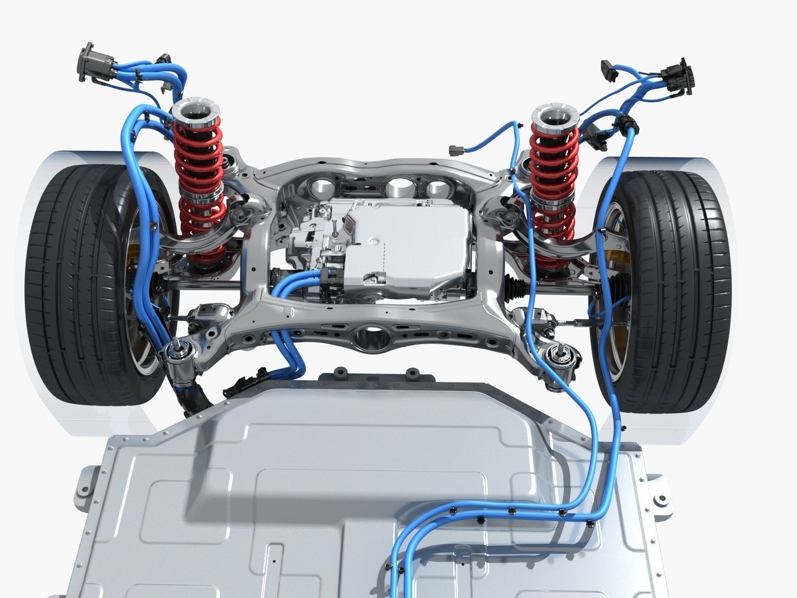Electric car chassis X-ray 3D model_3
