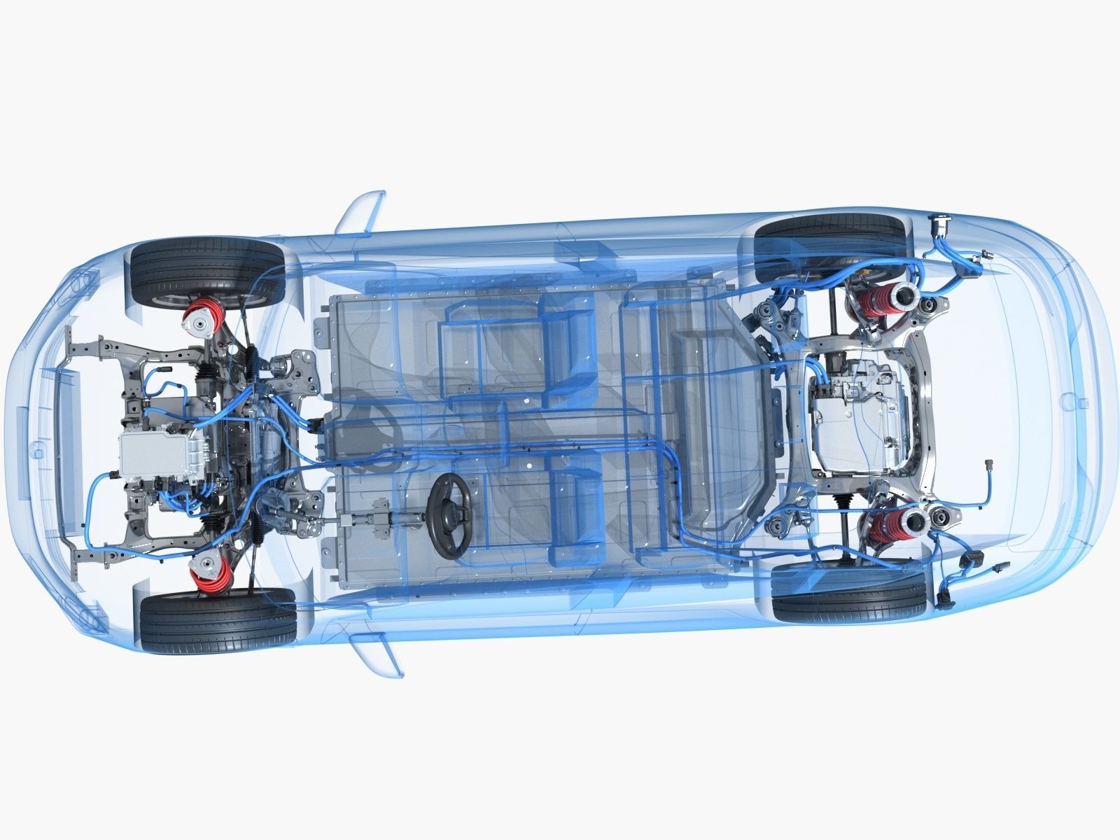 Electric car chassis X-ray 3D model_5