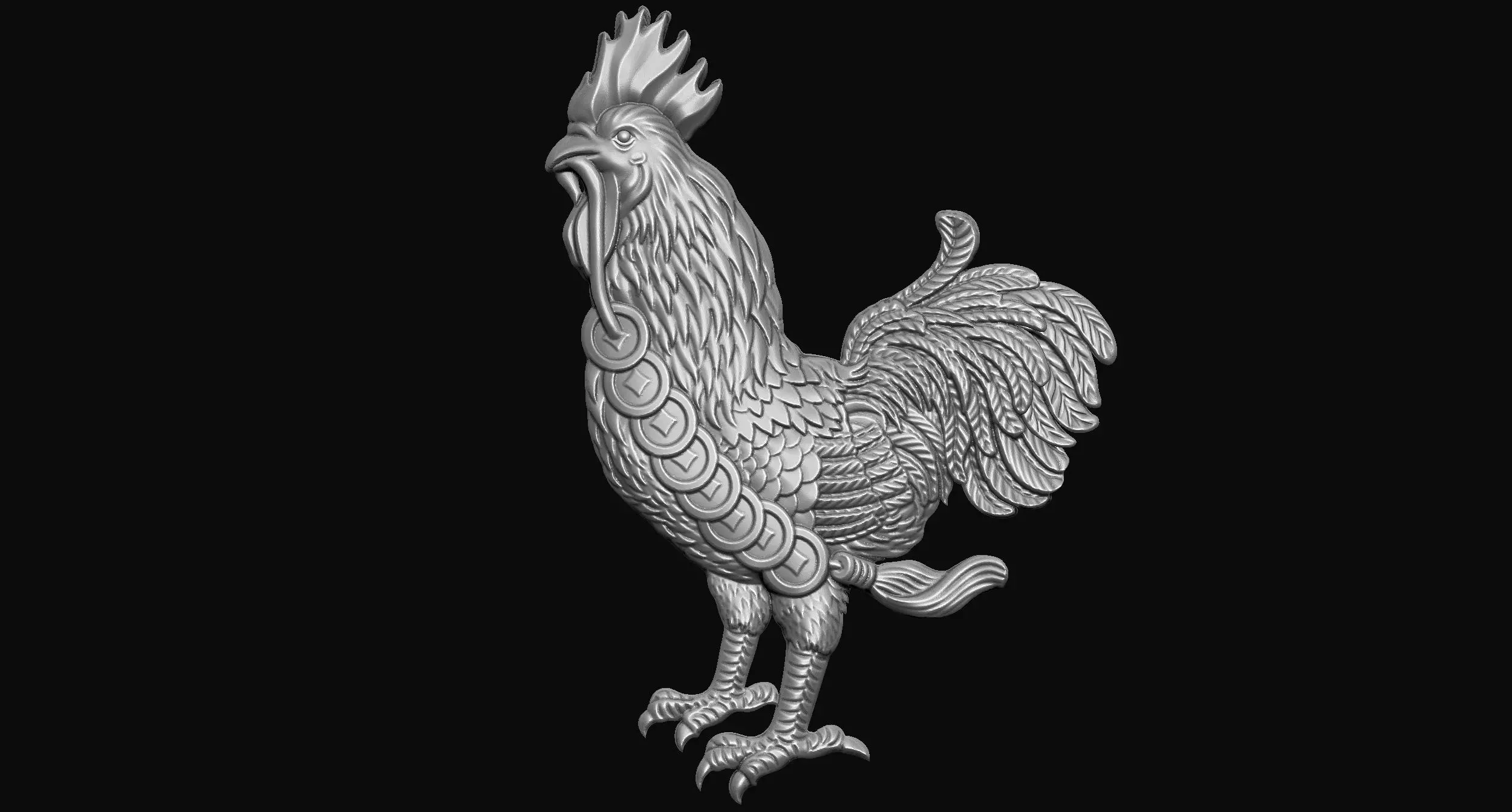 Rooster reliefs 3D print model
