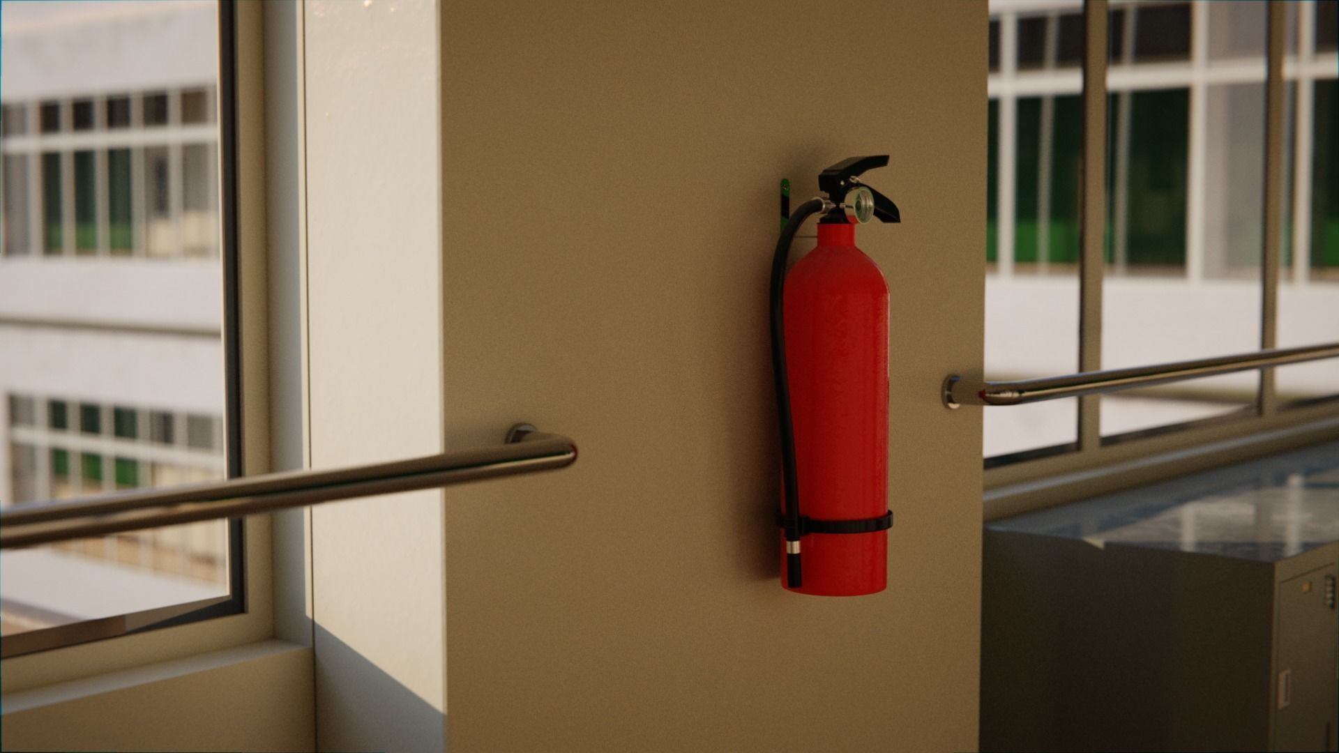 Japanese School Hallway 3d Scene Low-poly 3D model_8