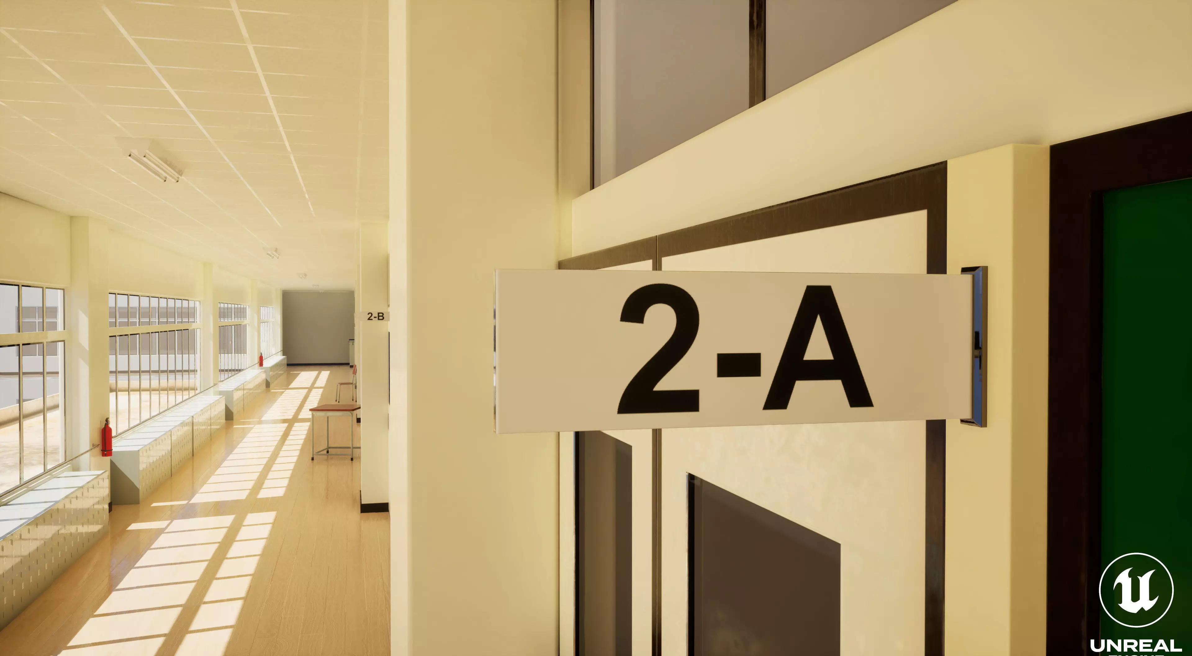 Japanese School Hallway 3d Scene Low-poly 3D model_19