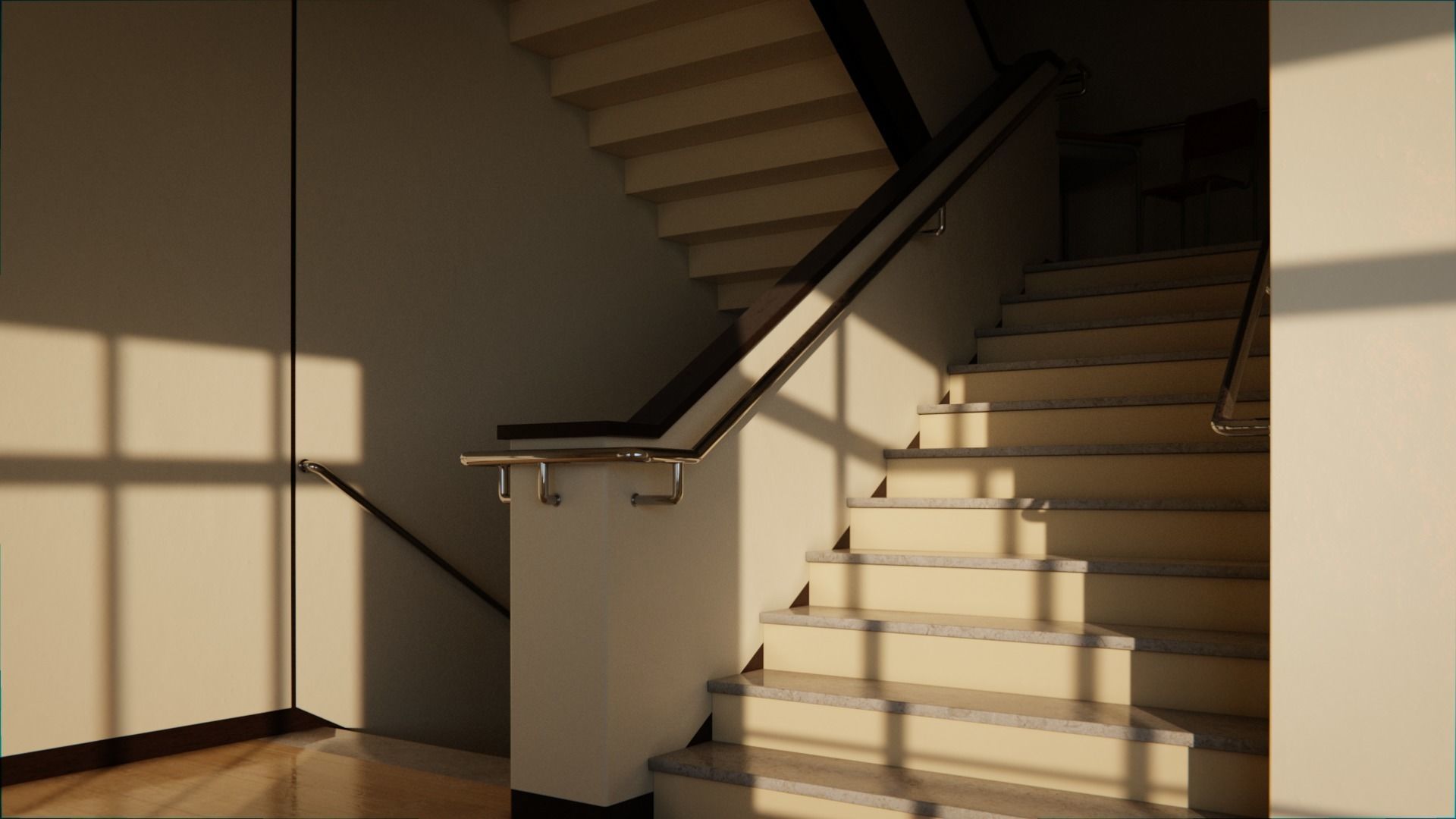 Japanese School Hallway 3d Scene Low-poly 3D model_10