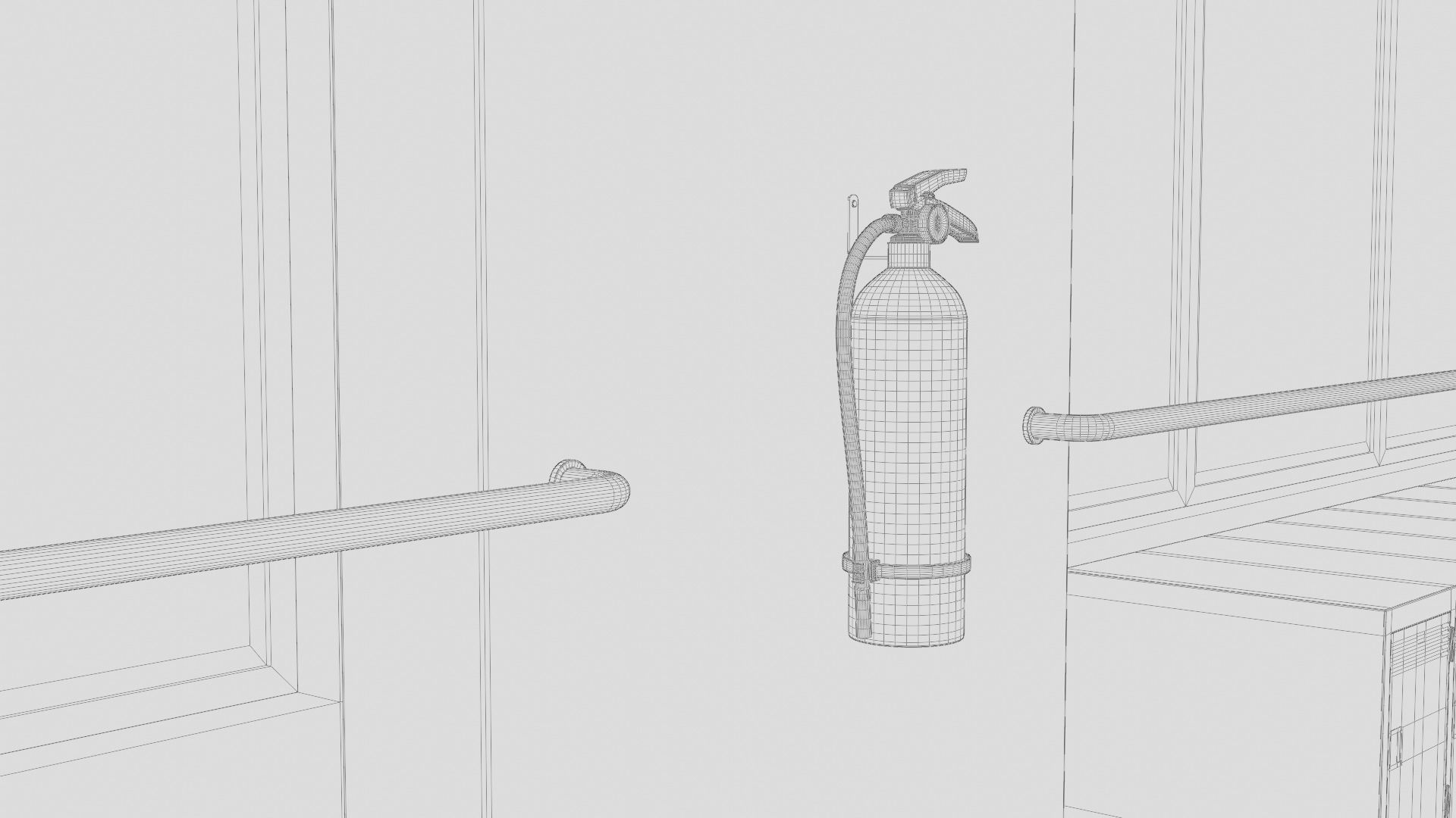 Japanese School Hallway 3d Scene Low-poly 3D model_26