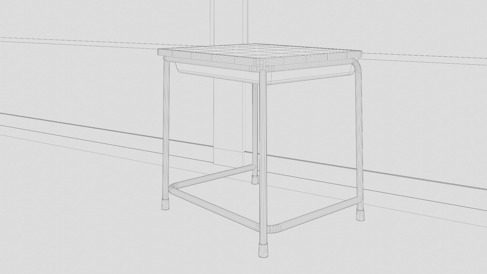 Japanese School Hallway 3d Scene Low-poly 3D model_25