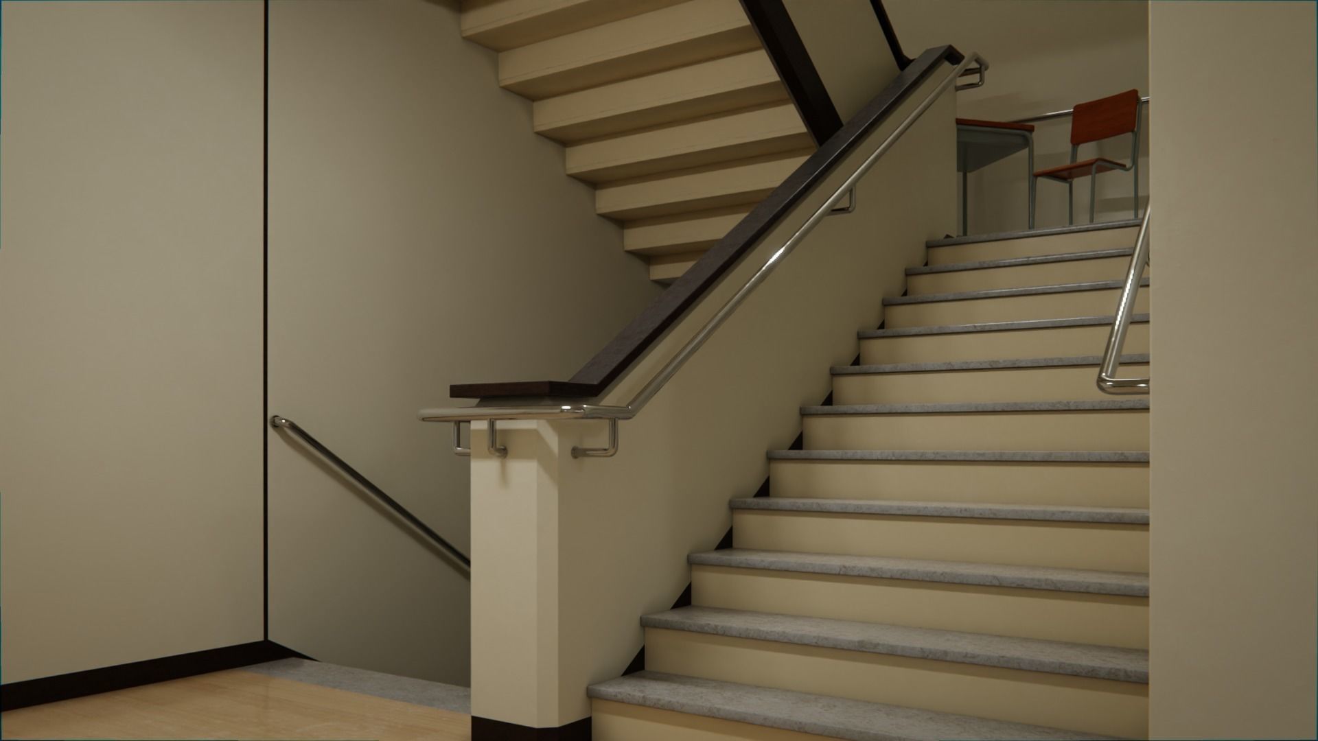 Japanese School Hallway 3d Scene Low-poly 3D model_16