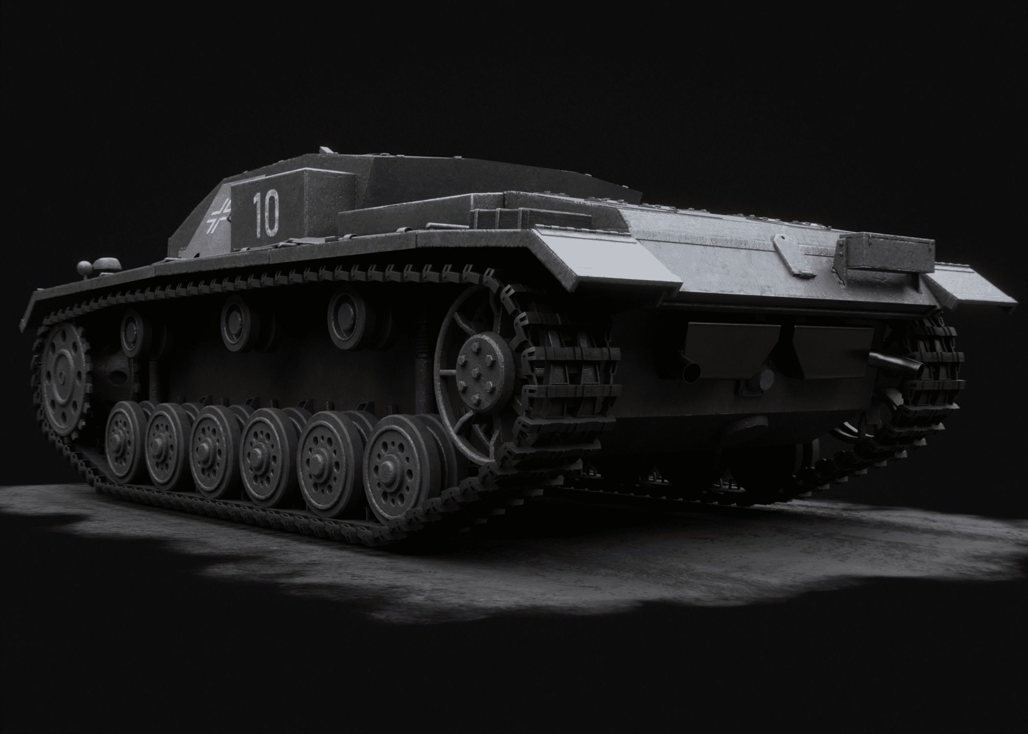 Stug III - German Tank Destroyer Low-poly 3D model_1