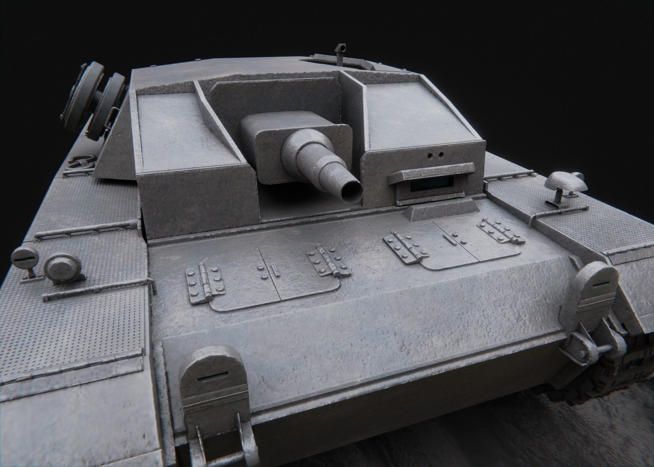 Stug III - German Tank Destroyer Low-poly 3D model_5