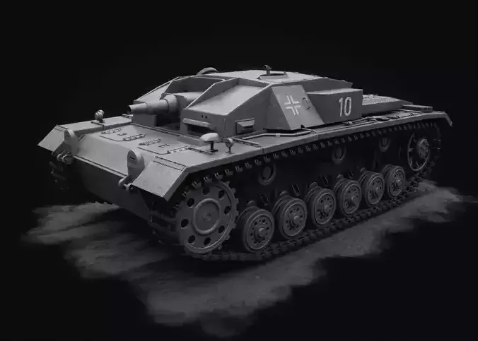 Stug III - German Tank Destroyer Low-poly 3D model