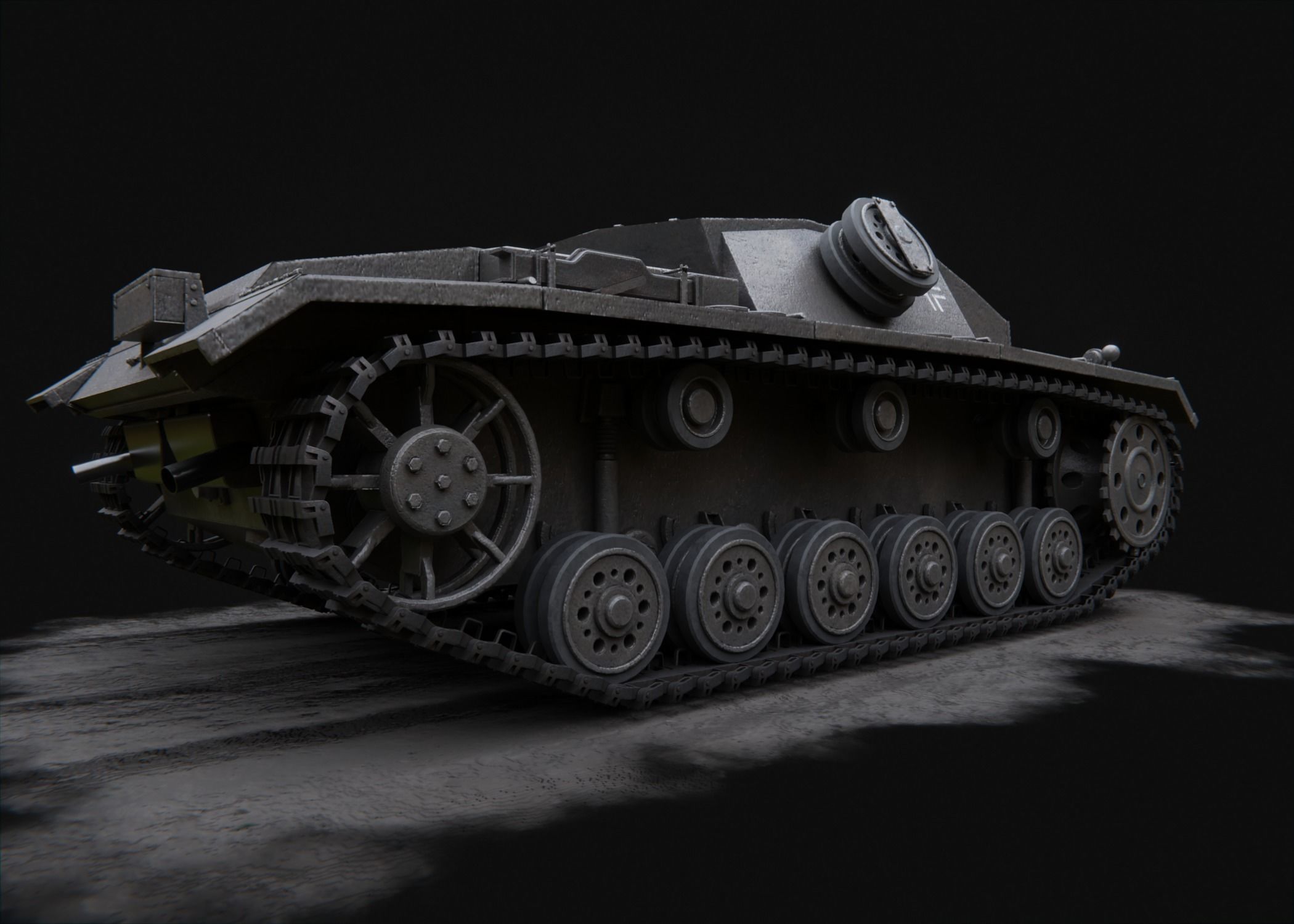 Stug III - German Tank Destroyer Low-poly 3D model_2