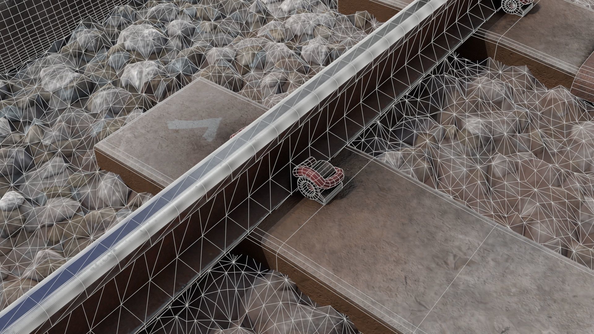 Railroad Tracks 3D model_7