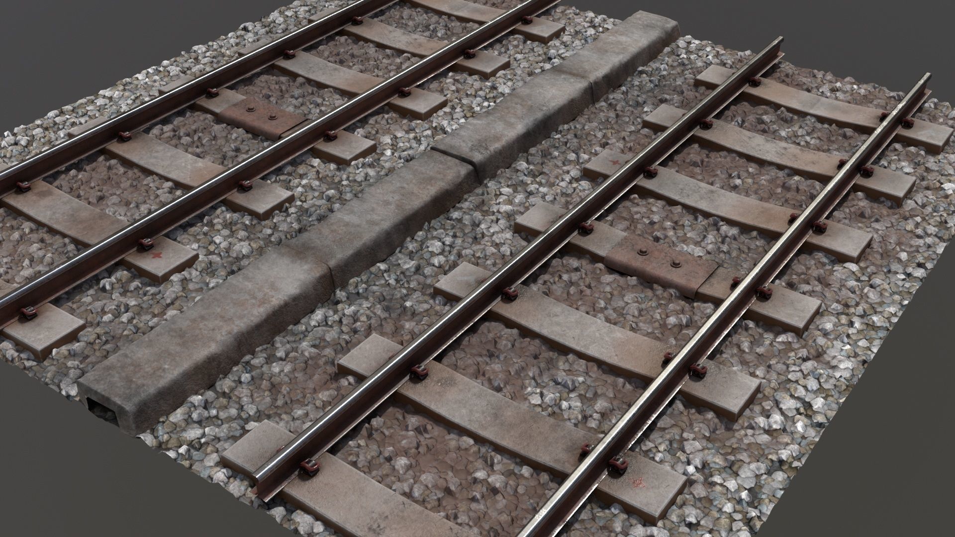 Railroad Tracks 3D model_1