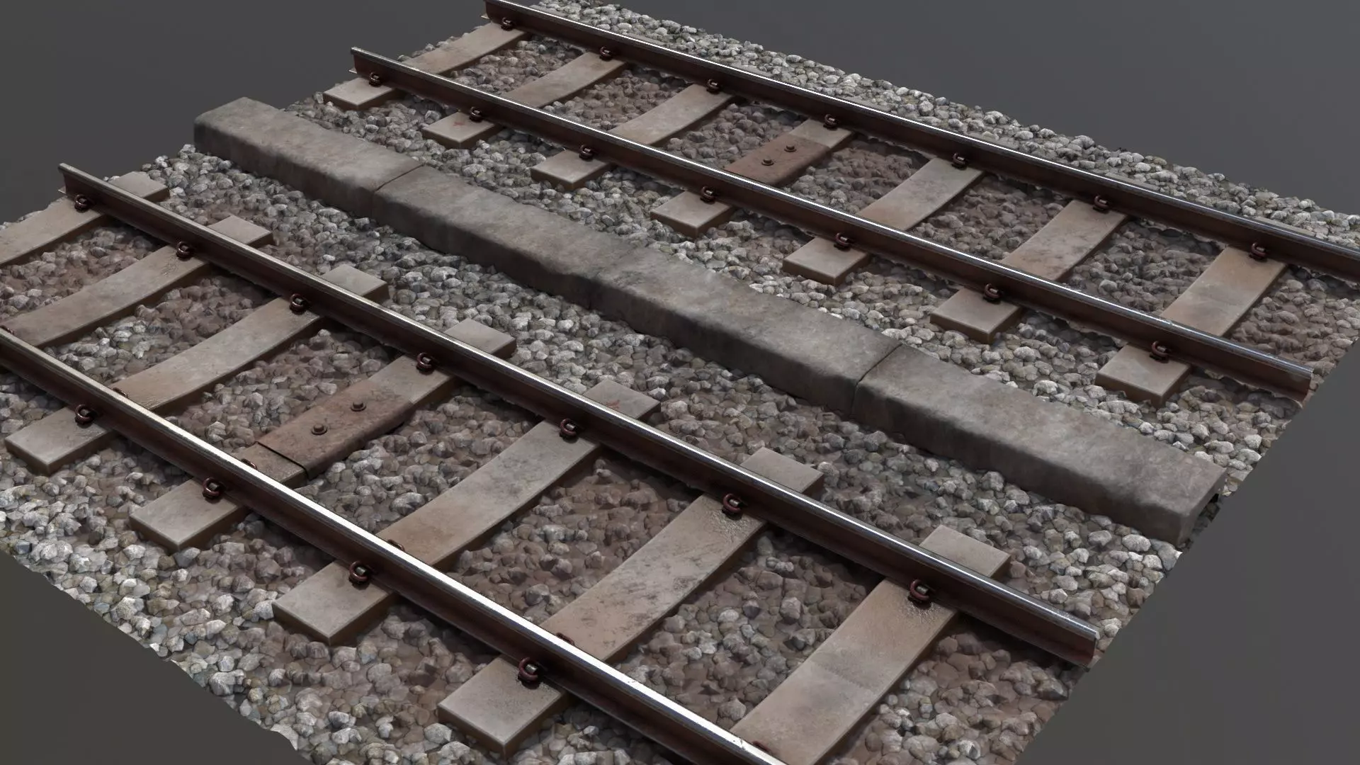 Railroad Tracks 3D model_0