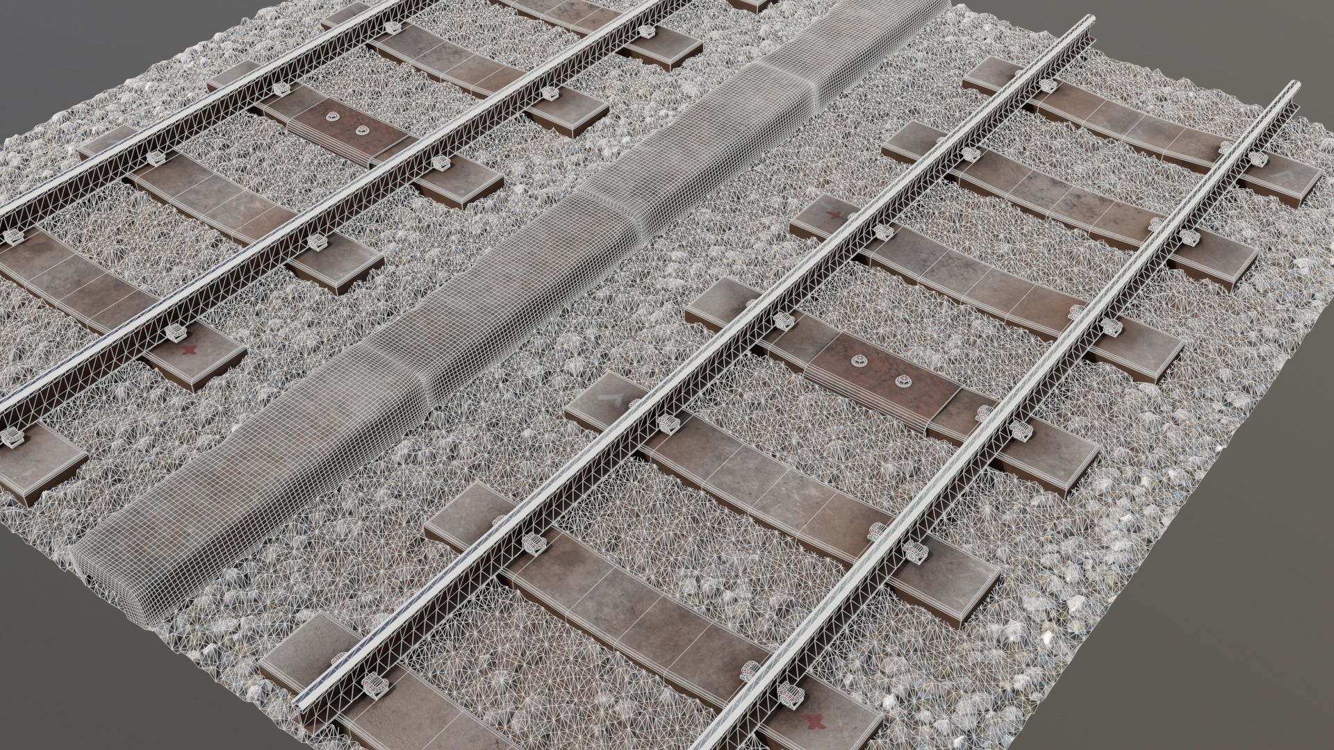 Railroad Tracks 3D model_4