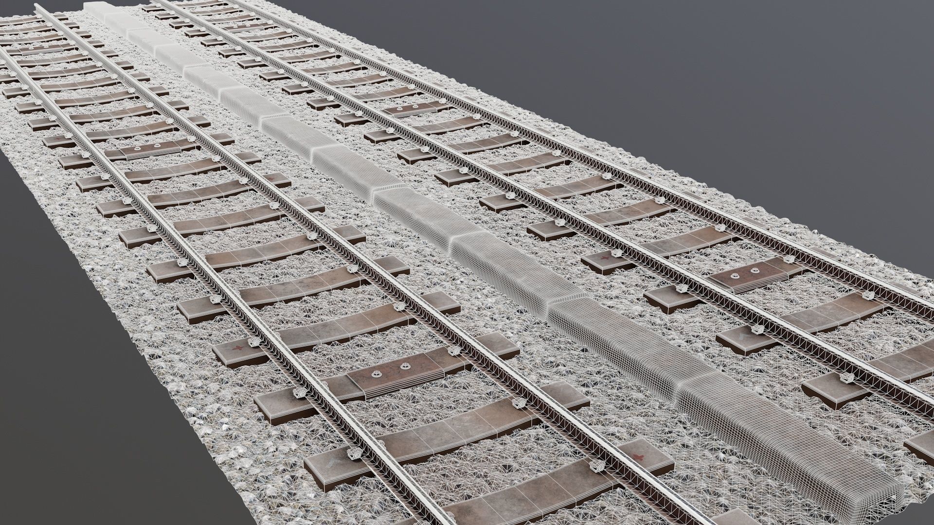 Railroad Tracks 3D model_8