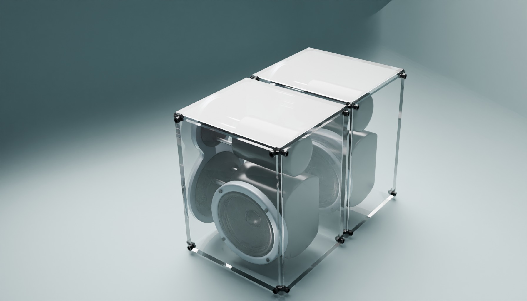 Glass Loud Speakers 3D model_1