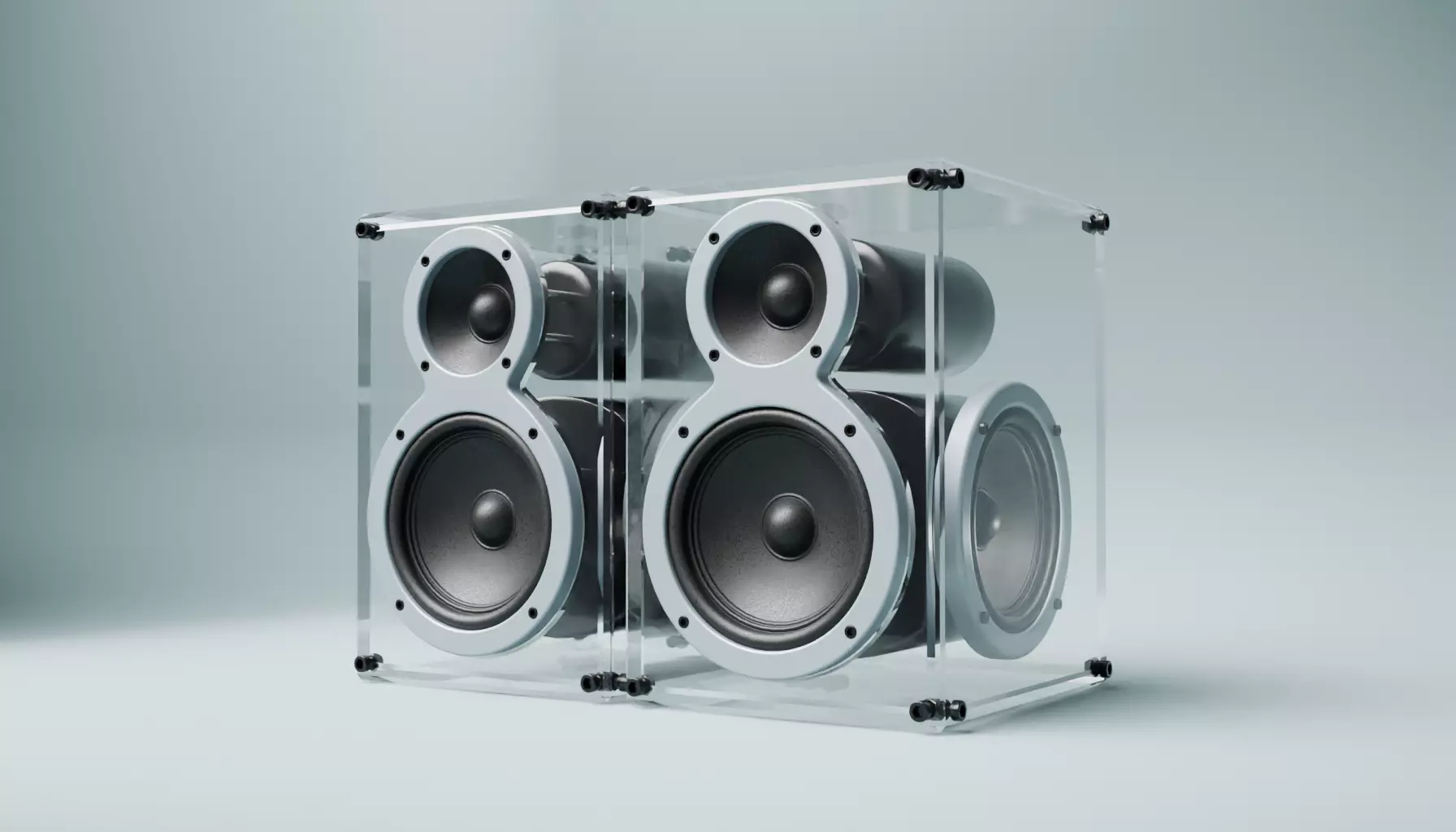 Glass Loud Speakers 3D model_0