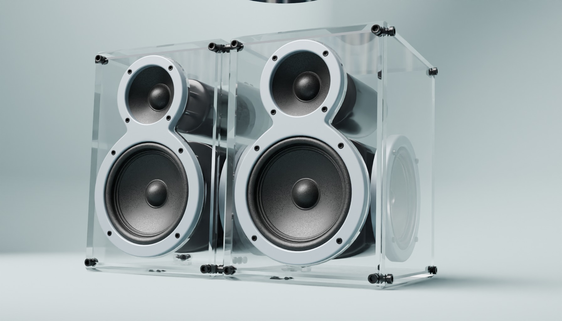 Glass Loud Speakers 3D model_2