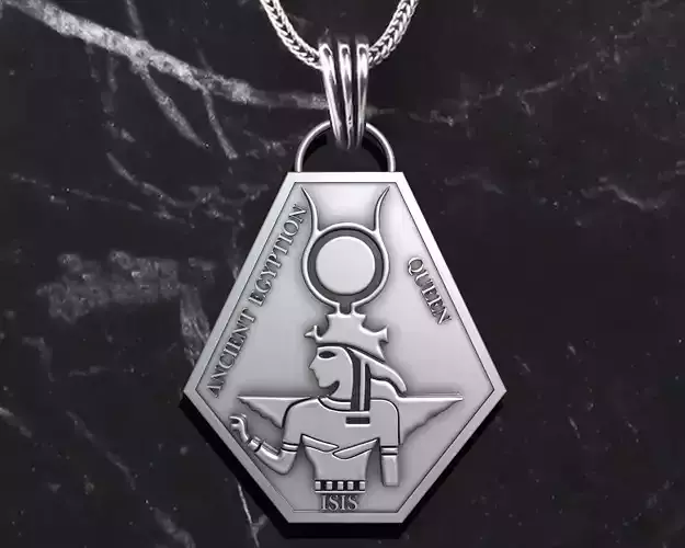 Isis Egyptian QUEEN Pendant Ancient Necklaces Pharaonic jewelry 3D print model
