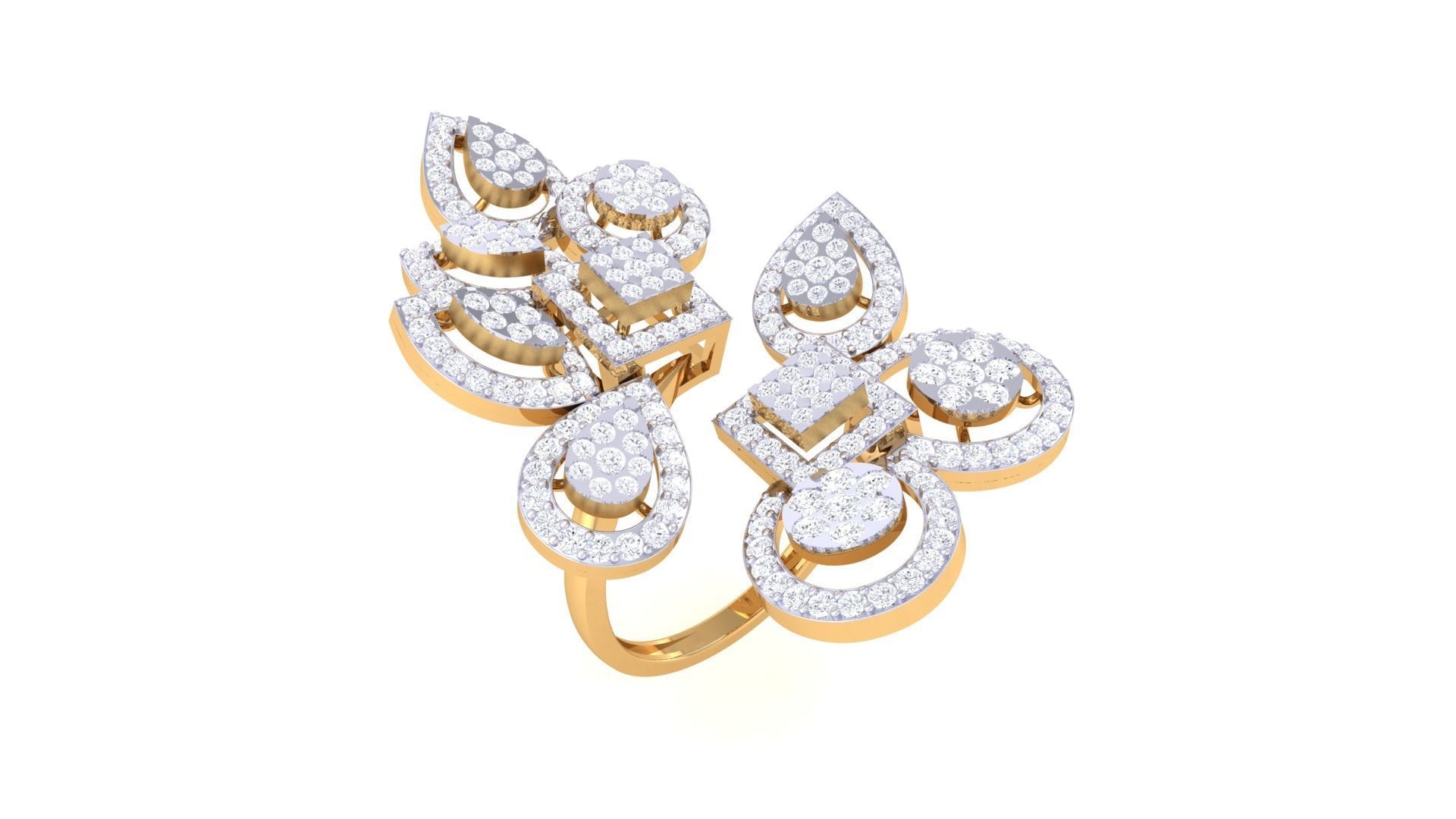 Women Cocktail Ring 3dm STL OBJ FBX Renders Details 3D print model_2