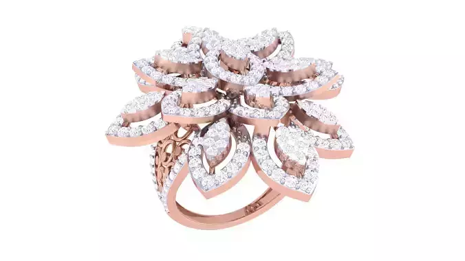 Women Cocktail Ring 3dm STL OBJ FBX Renders Details