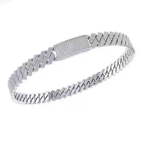 Cuban Link Bracelet fully iced out 3D print ready model