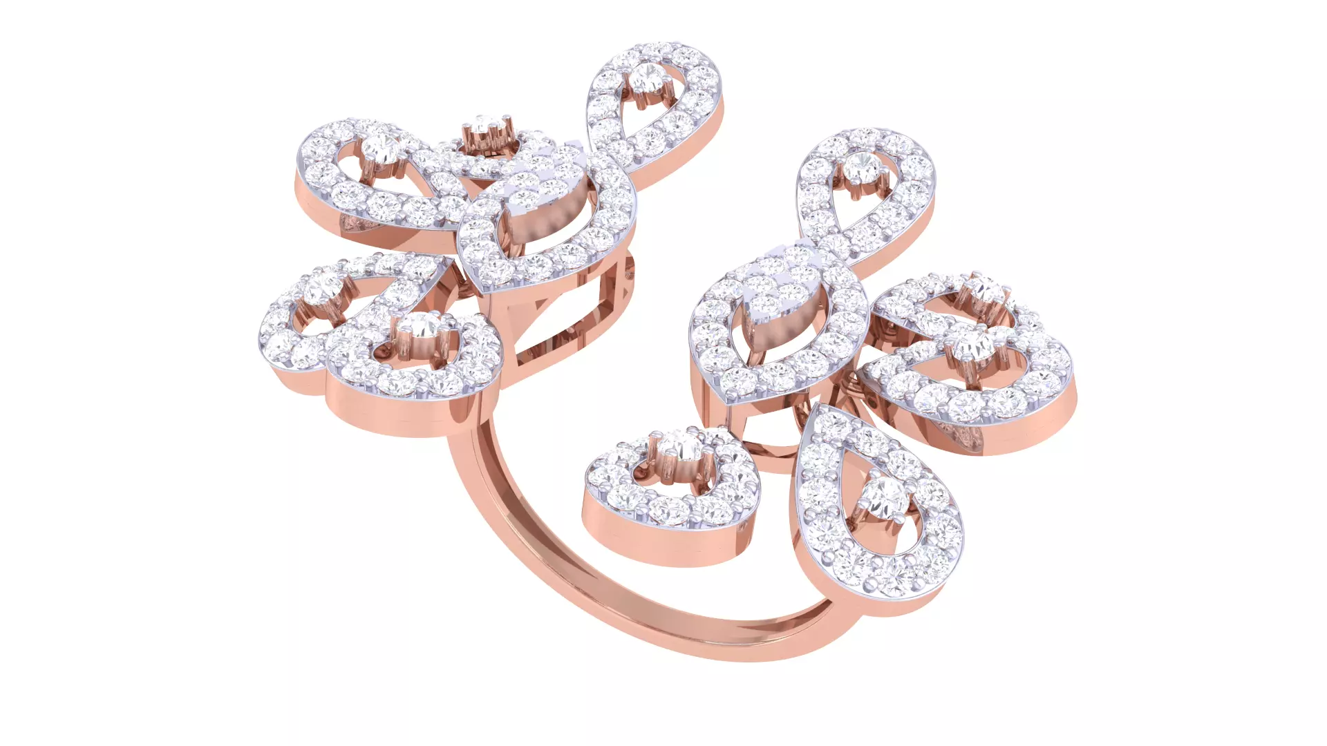 Open Cocktail Ring 3dm STL OBJ FBX Renders Details 3D print model