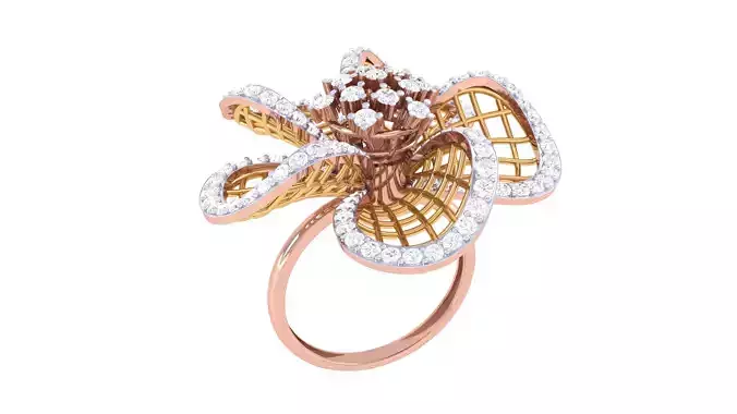 Women Cocktail Ring 3dm STL OBJ FBX Renders Details