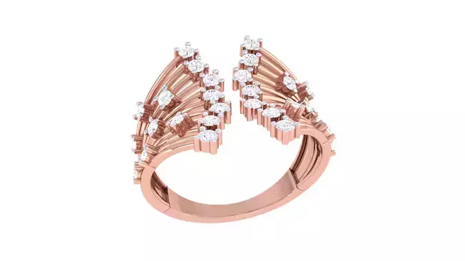 Women Open End Cocktail Ring 3dm STL OBJ FBX Renders Details