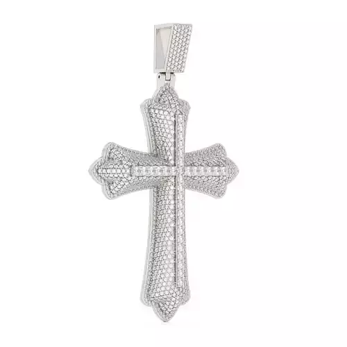 3D Print Ready Full Diamond Cross Pendant