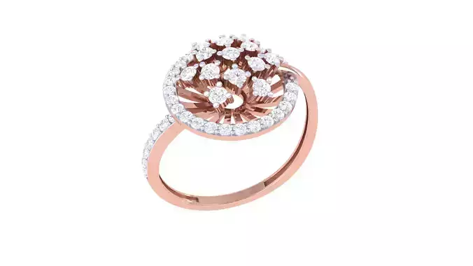 Women Cocktail Ring 3dm STL OBJ FBX Renders Details