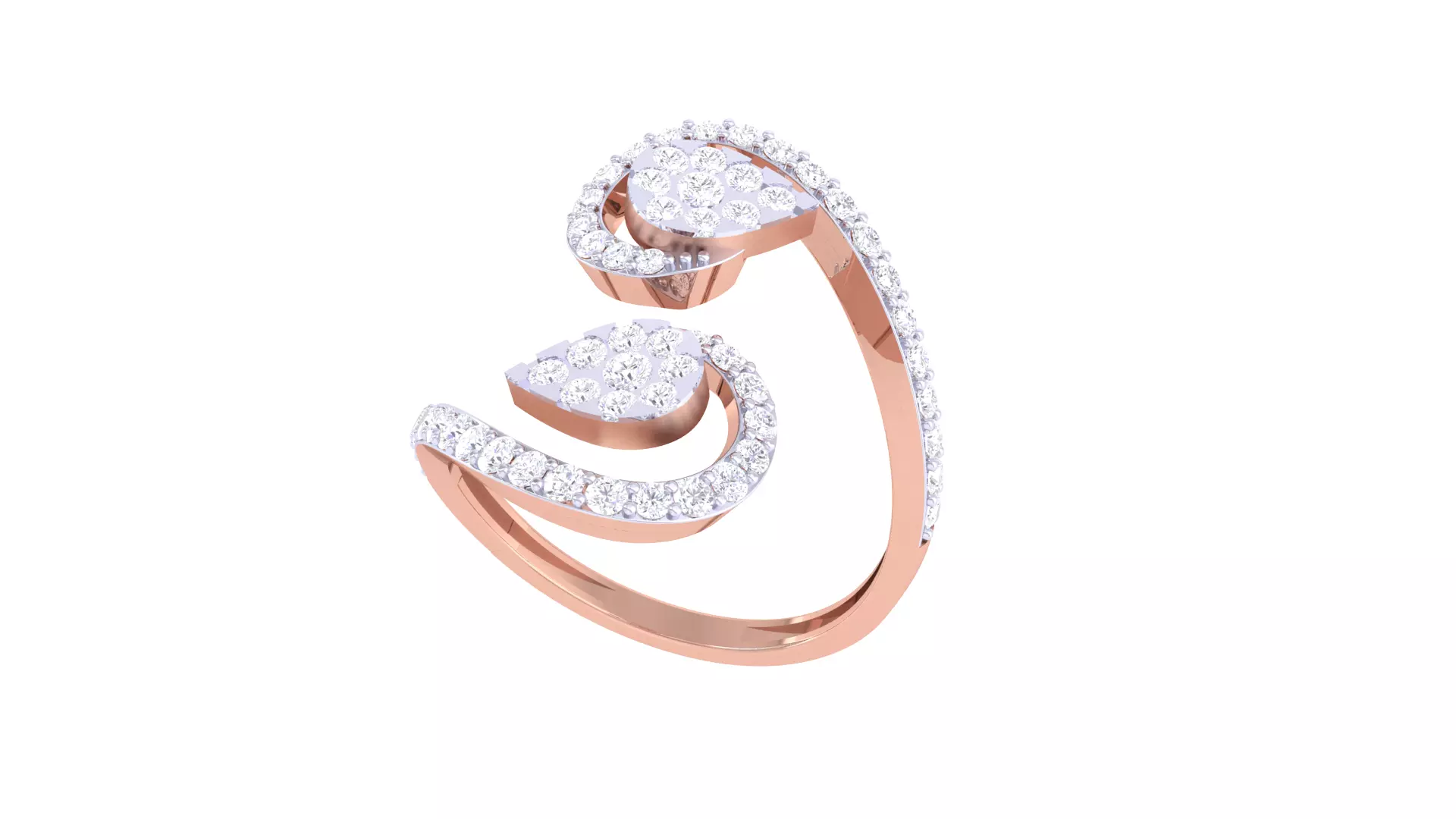 Women Open End Ring 3dm STL OBJ FBX Renders Details 3D print model