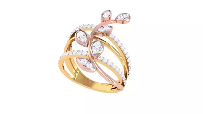 Women Flower Ring 3dm STL OBJ FBX Renders Details