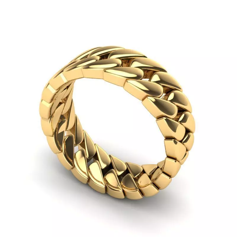 3D Print Ready Cuban Link Ring 3D print model_0