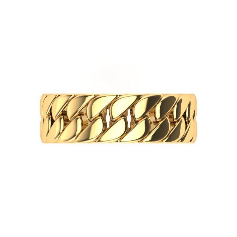 3D Print Ready Cuban Link Ring 3D print model_2