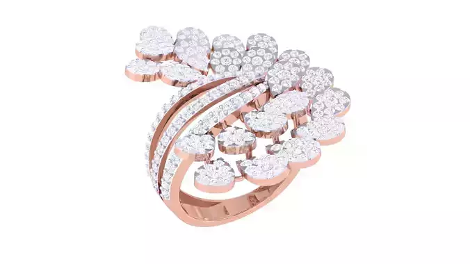 Women Cocktail Ring 3dm STL OBJ FBX Renders Details