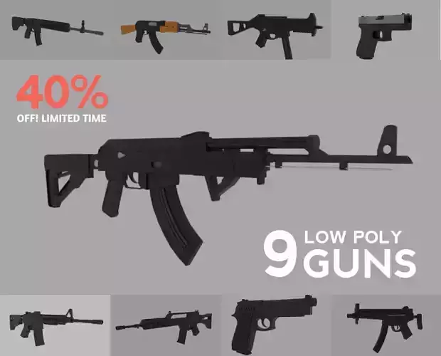 Low Poly Guns Pack