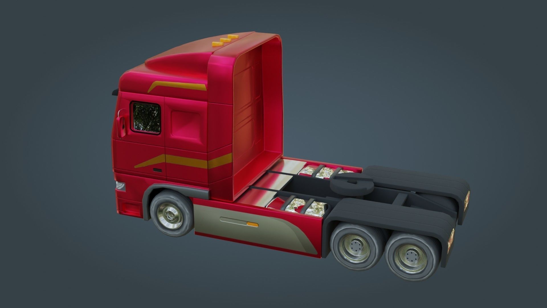 Truck - Low Poly - Game Ready - PBR Low-poly 3D model_12