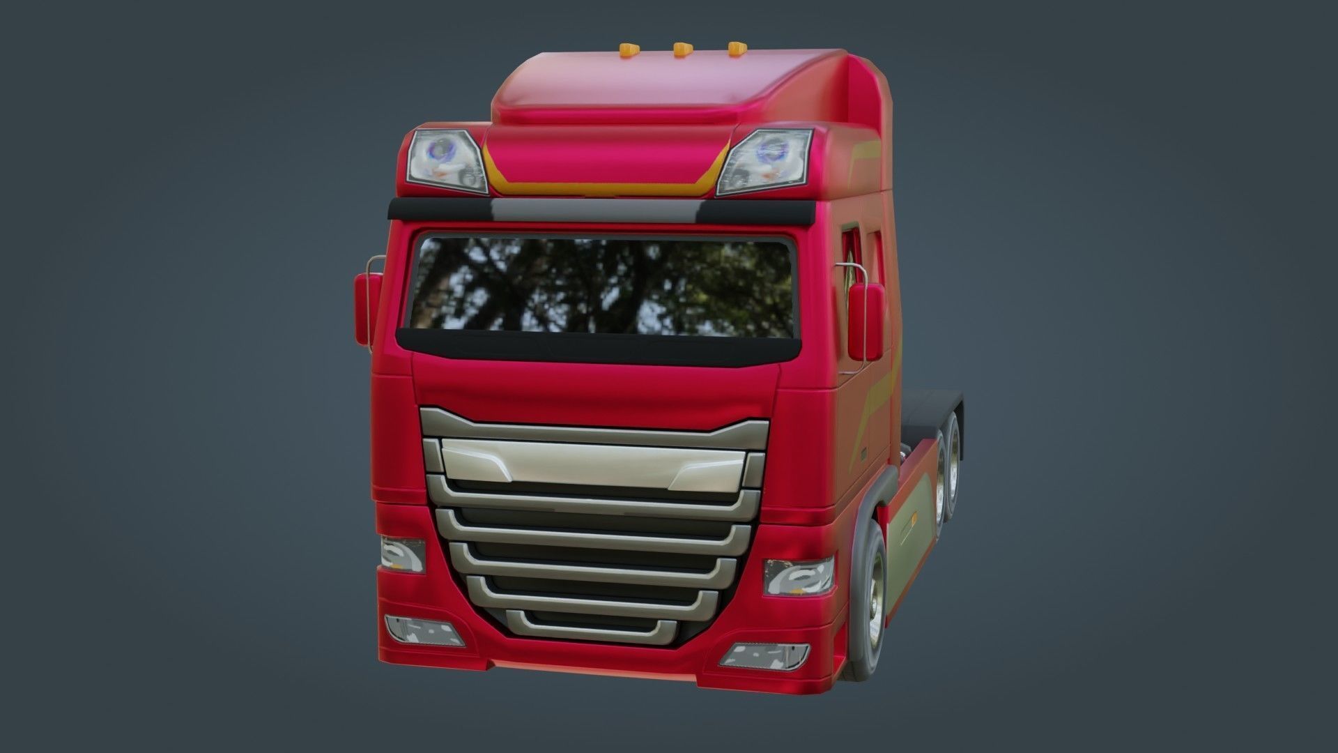 Truck - Low Poly - Game Ready - PBR Low-poly 3D model_10