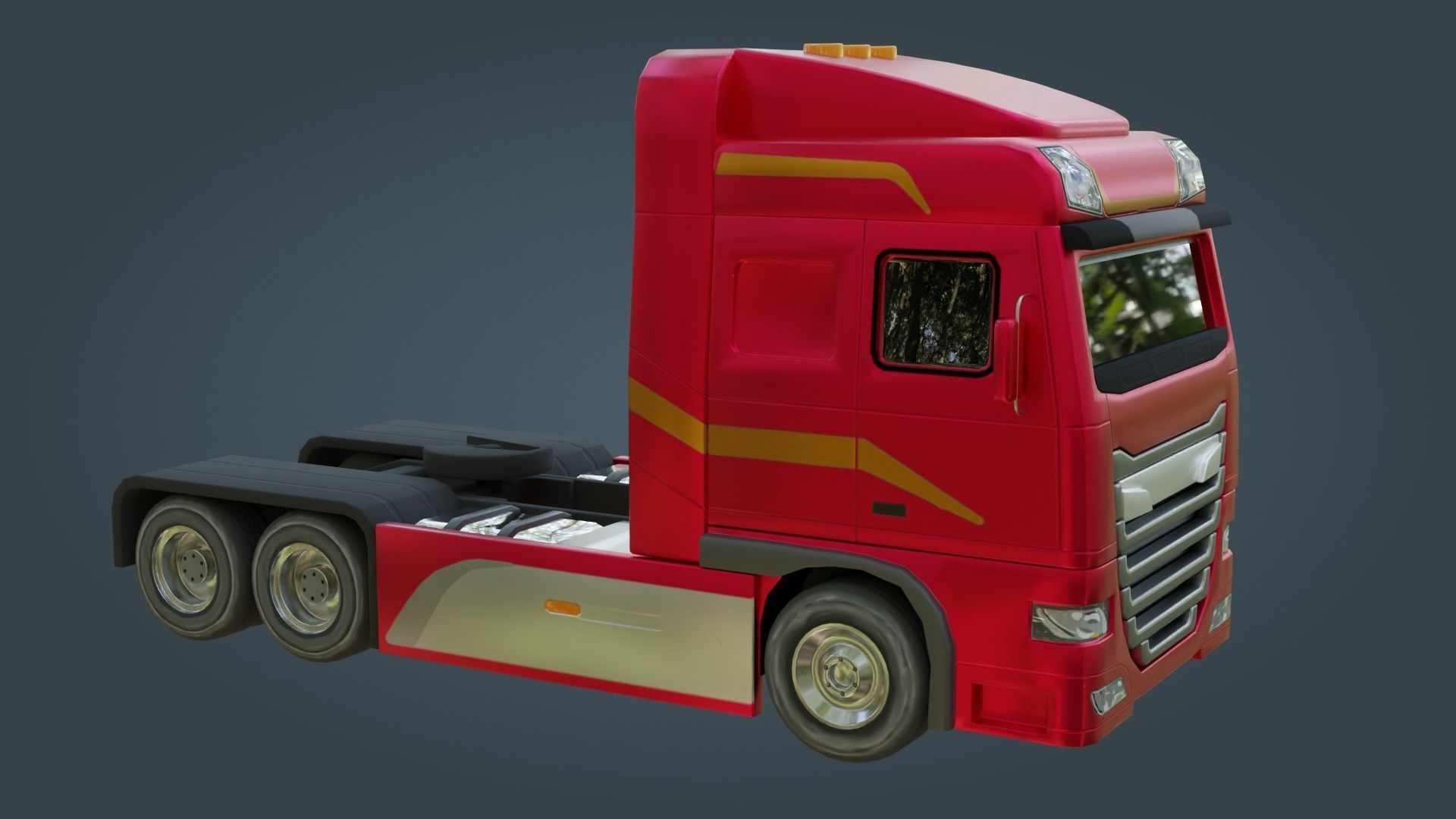 Truck - Low Poly - Game Ready - PBR Low-poly 3D model_8