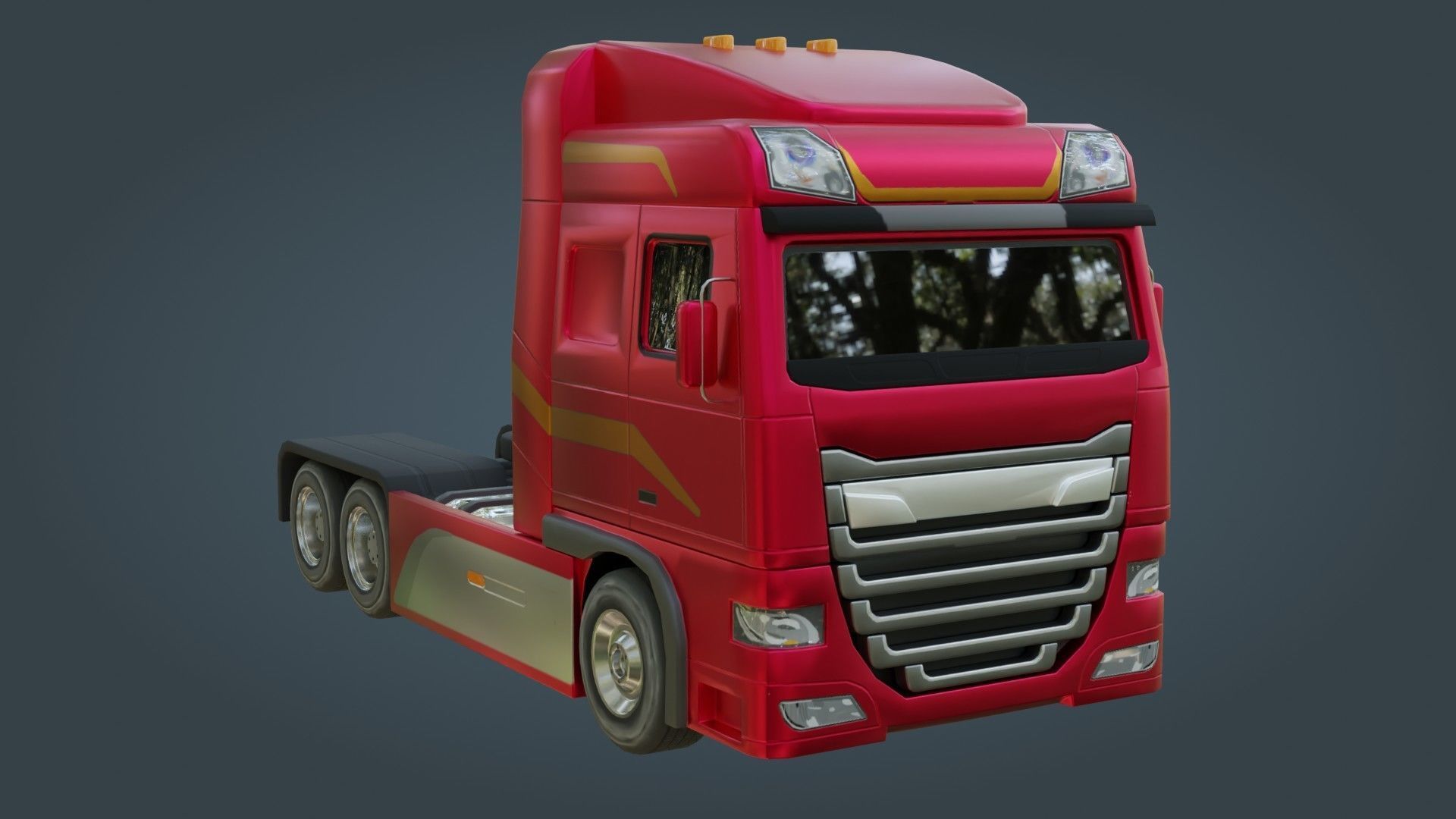 Truck - Low Poly - Game Ready - PBR Low-poly 3D model_9