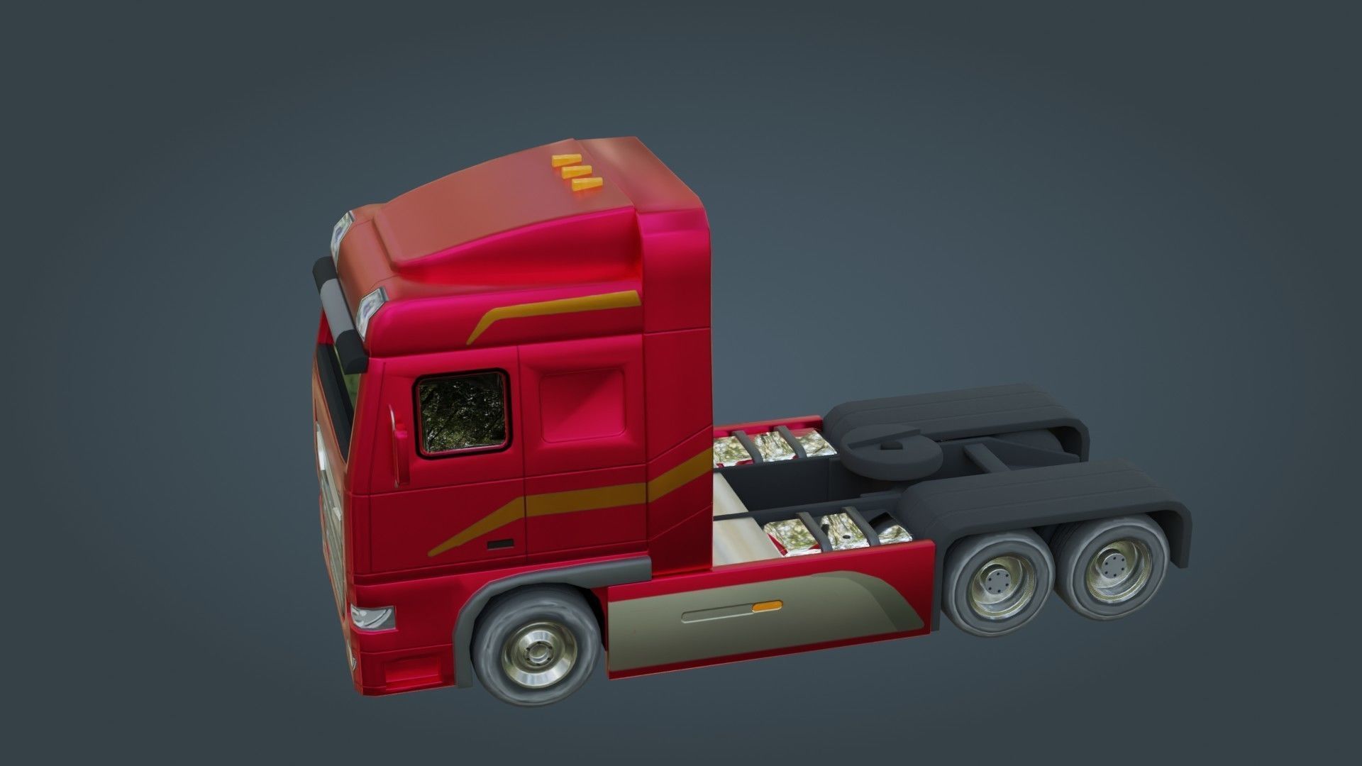 Truck - Low Poly - Game Ready - PBR Low-poly 3D model_11