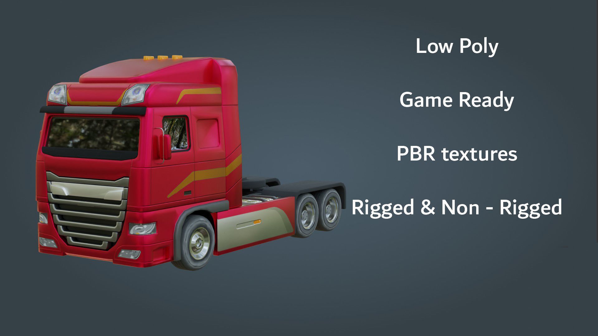 Truck - Low Poly - Game Ready - PBR Low-poly 3D model_1
