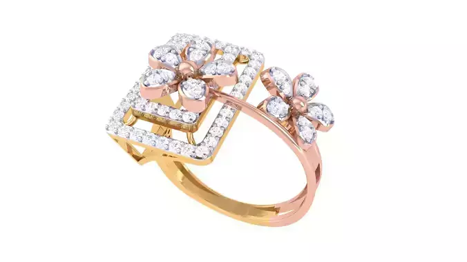 Women Cocktail Ring 3dm STL OBJ FBX Renders Details