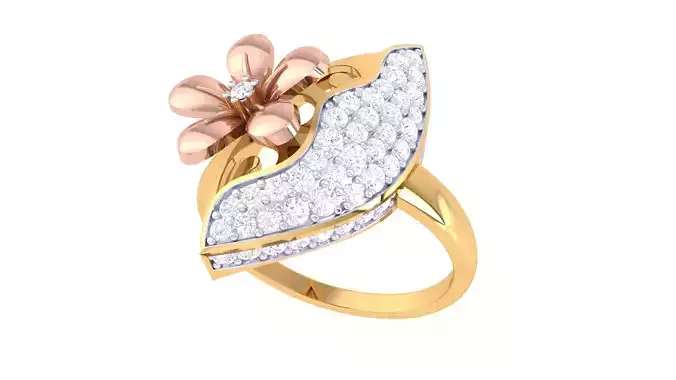 Women Flower Ring 3dm STL OBJ FBX Renders Details