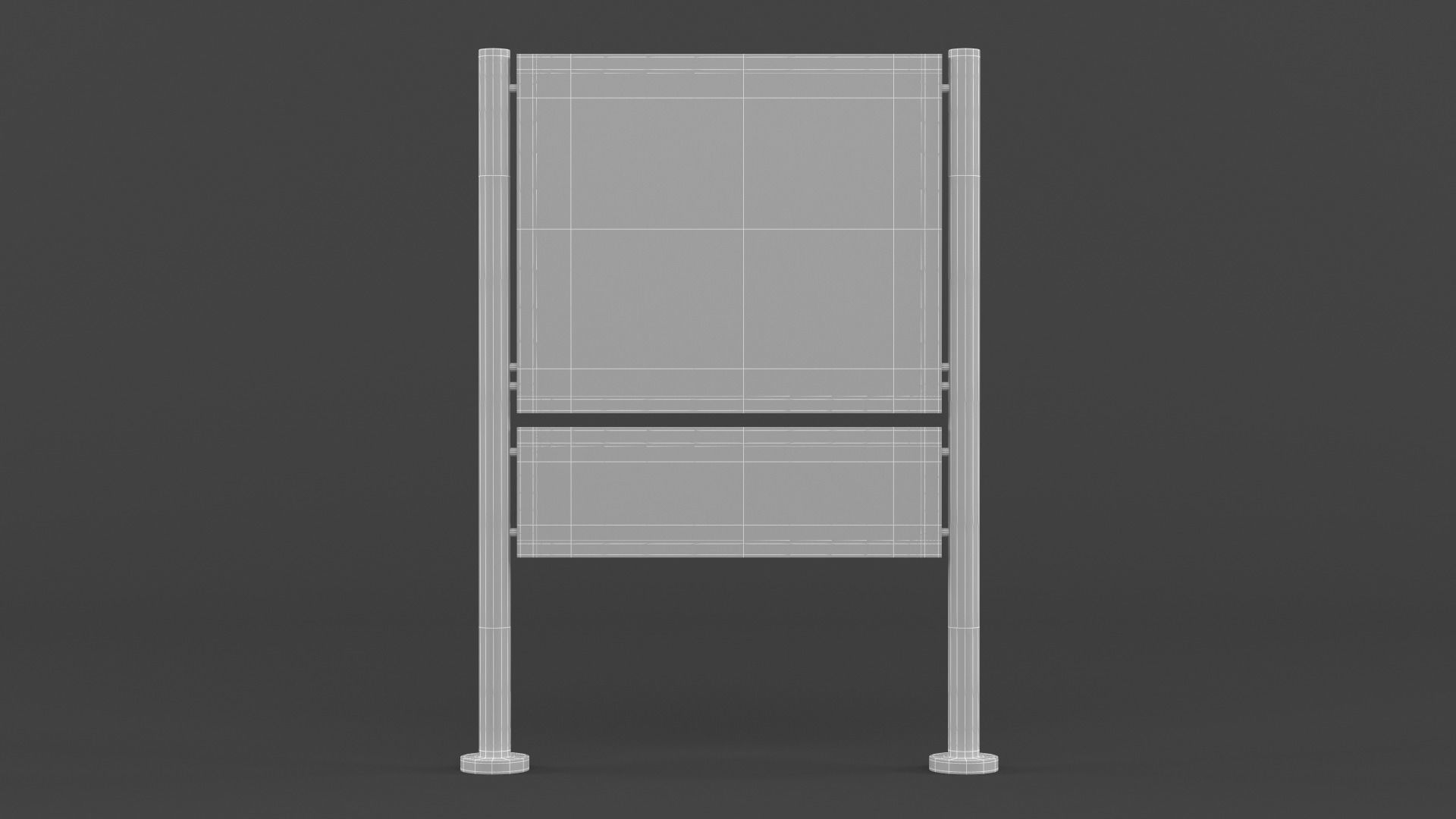Billboard sign stand 3D model_11