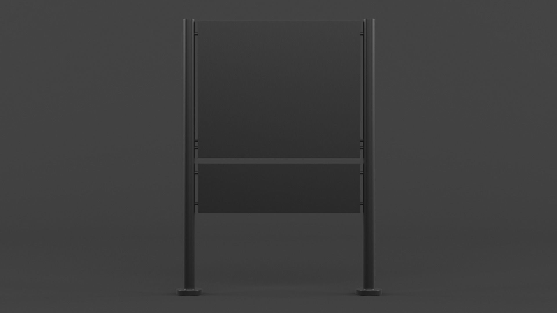 Billboard sign stand 3D model_4