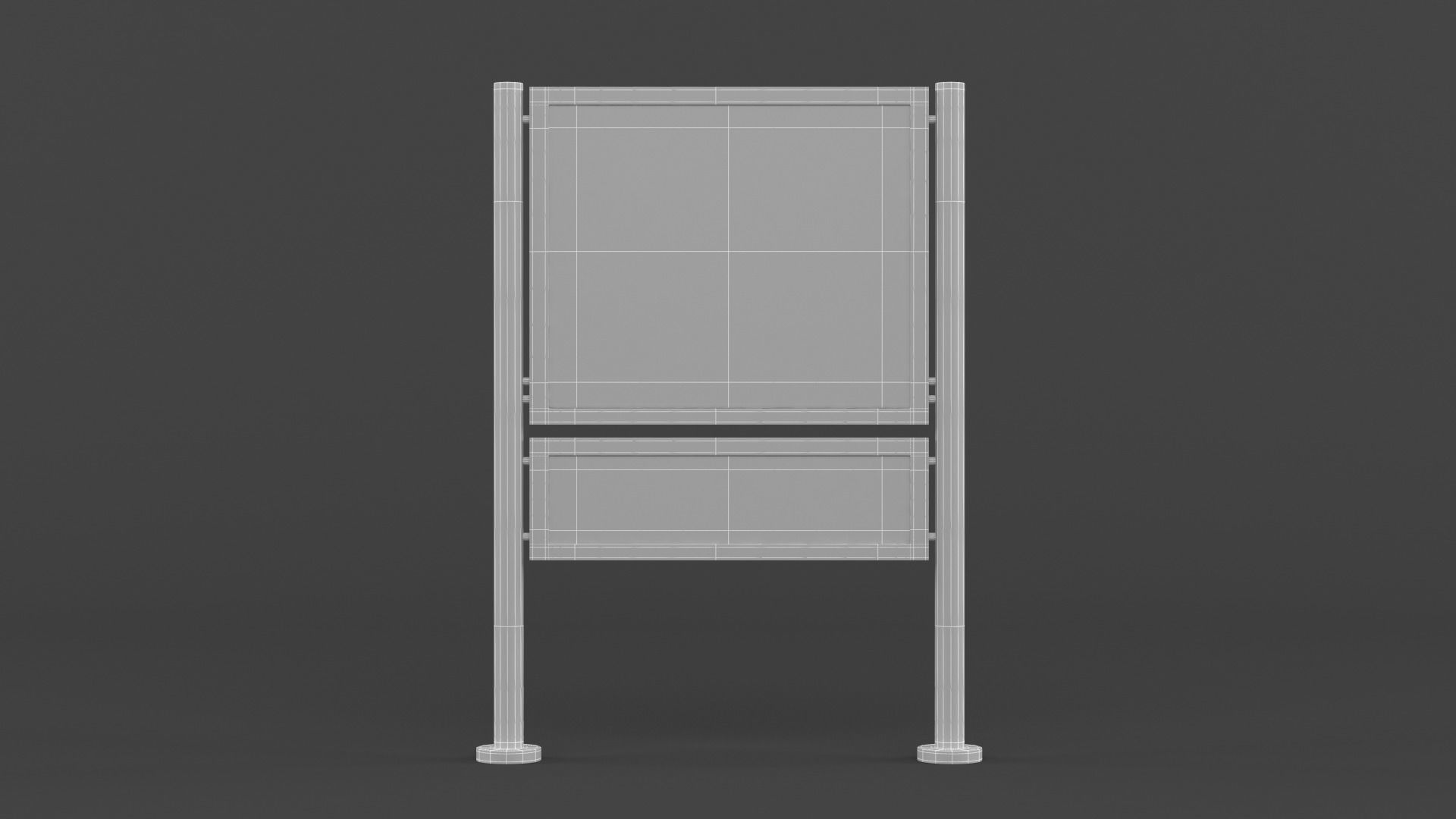 Billboard sign stand 3D model_10
