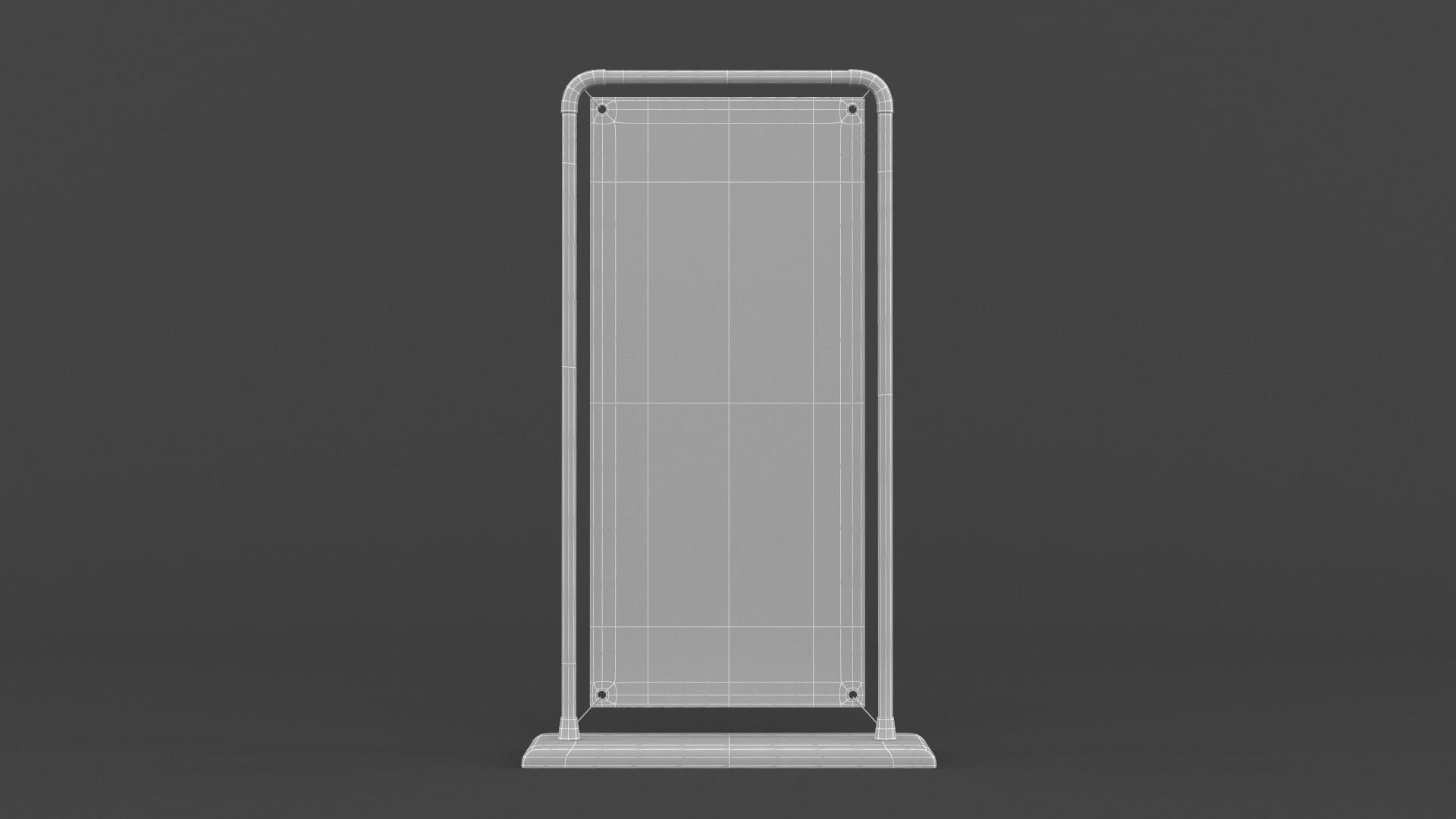 Billboard sign stand 3D model_8