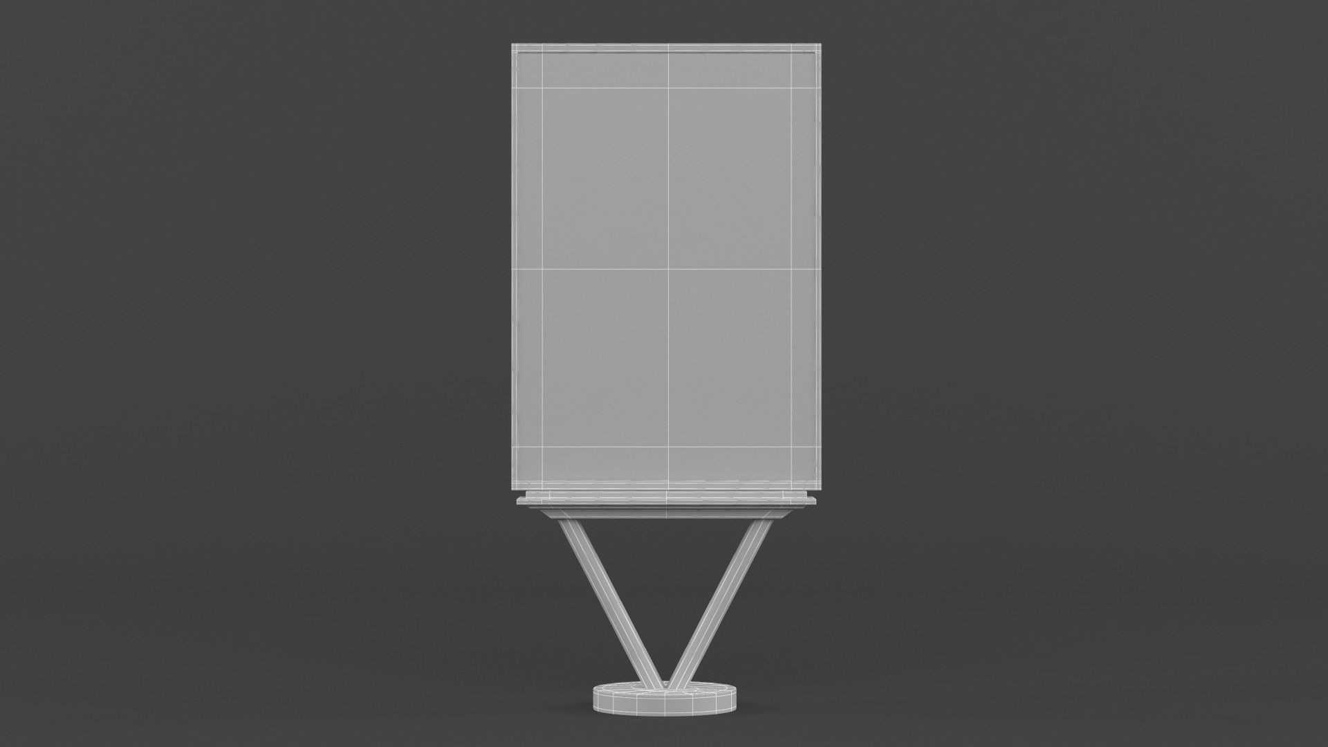 Billboard sign stand 3D model_12