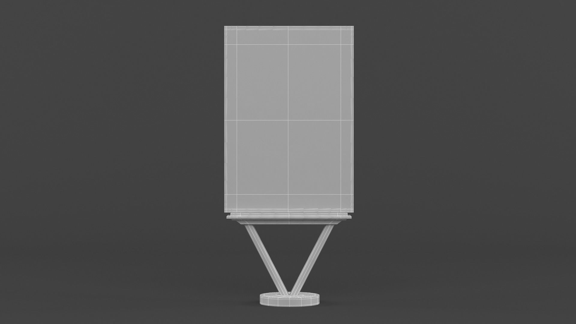Billboard sign stand 3D model_13